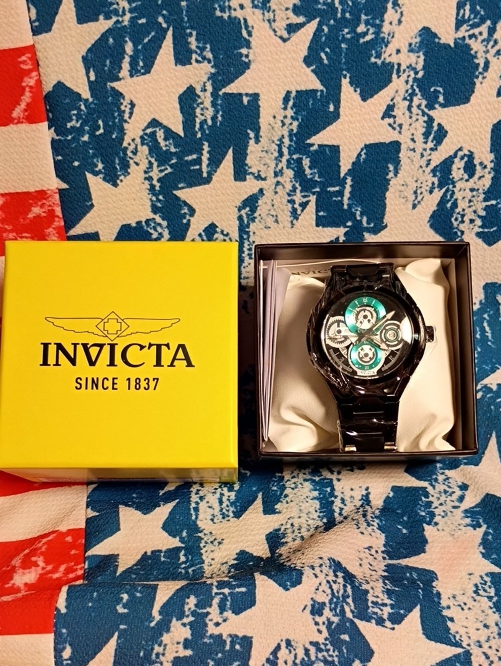 Invicta Men's Black Watch with Teal Accent Dial S1 Rally 44mm